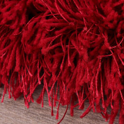 Red Plain Shaggy Handmade Plain Sparkle Rug For Bedroom & Living Room-180Cm X 270Cm - thumbnail 3