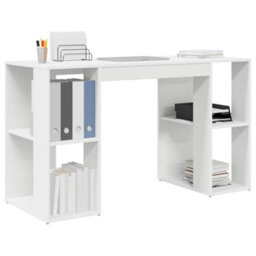 Berkfield White Computer Desk White Particle Board Medium Storage - thumbnail 3