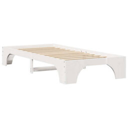 Berkfield Bed Frame White 90X200 Cm Solid Pine Wood - thumbnail 8
