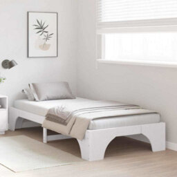 Berkfield Bed Frame White 90X200 Cm Solid Pine Wood - thumbnail 5