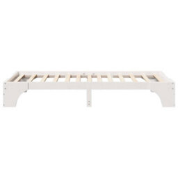 Berkfield Bed Frame White 90X200 Cm Solid Pine Wood - thumbnail 7
