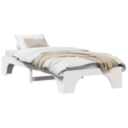 Berkfield Bed Frame White 90X200 Cm Solid Pine Wood - thumbnail 3