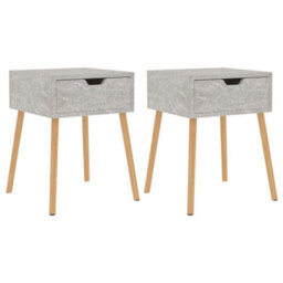 Berkfield Modern Bedside Cabinets 2 Pcs Concrete Grey 40X40X56 Cm Engineered Wood - thumbnail 1