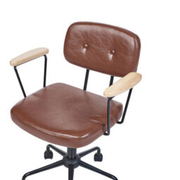 Beliani Desk Chair Algerita Faux Leather Brown - thumbnail 8