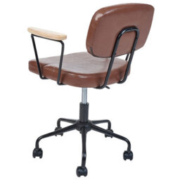 Beliani Desk Chair Algerita Faux Leather Brown - thumbnail 7