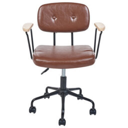 Beliani Desk Chair Algerita Faux Leather Brown - thumbnail 5