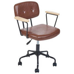 Beliani Desk Chair Algerita Faux Leather Brown - thumbnail 6