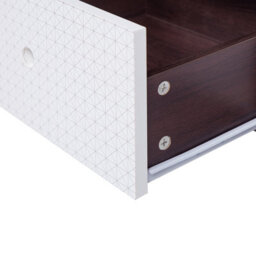 Beliani Modern Tv Stand Dark Brown With White Drawer Fronts, Fits Up To 50-Inch Tvs, 3 Drawers - thumbnail 6