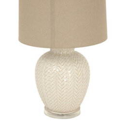 Twill  Weave  Ceramic  Table  Lamp  With  Linen  Shade - thumbnail 2