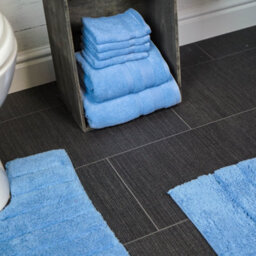 Allure Bath Fashions Ribbed Two Piece Bath Mat & Toilet Mat Set - Cornish Blue - thumbnail 2