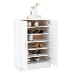 Berkfield Shoe Cabinet White 60X35X92 Cm Engineered Wood - thumbnail 4