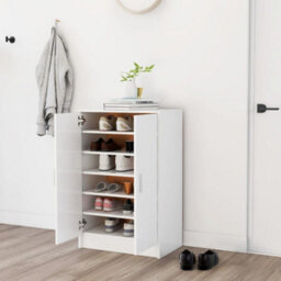 Berkfield Shoe Cabinet White 60X35X92 Cm Engineered Wood - thumbnail 1