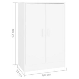 Berkfield Shoe Cabinet White 60X35X92 Cm Engineered Wood - thumbnail 8
