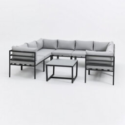Home Detail Catalon Grey 8 Seater Modular Aluminium Garden Sofa Set - thumbnail 4