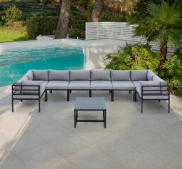 Home Detail Catalon Grey 8 Seater Modular Aluminium Garden Sofa Set - thumbnail 3