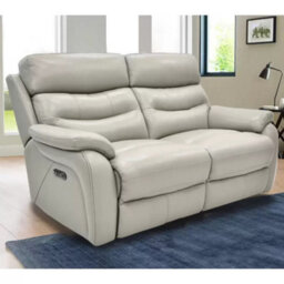 Fletcher Light Grey Leather Power Reclining 2 Seater Sofa With Power Headrests, Pocket Sprung Seats & Usb Charging Ports - thumbnail 3