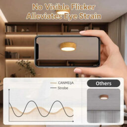 Amorly 2 Pack Walnut 25W Color Ceiling Light Led Spot Downlight Surface Mounted Downlights Thin Foldable Spotlight For Living Room - thumbnail 3