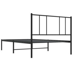 Vidaxl Metal Bed Frame Without Mattress With Headboard Black 90X190Cm - thumbnail 8