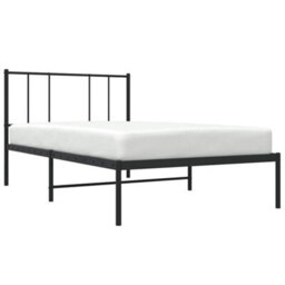 Vidaxl Metal Bed Frame Without Mattress With Headboard Black 90X190Cm - thumbnail 5