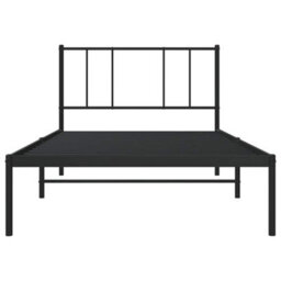 Vidaxl Metal Bed Frame Without Mattress With Headboard Black 90X190Cm - thumbnail 6