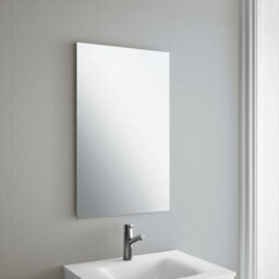 60 X 90Cm Rectangle Frameless Bathroom Mirror With Wall Hanging Fittings - thumbnail 2