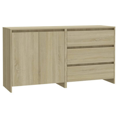 Berkfield Sturdy 2 Piece Sideboard Sonoma Oak Engineered Wood - image 1