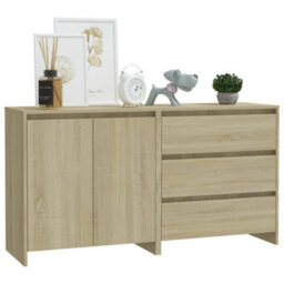 Berkfield Sturdy 2 Piece Sideboard Sonoma Oak Engineered Wood - thumbnail 3
