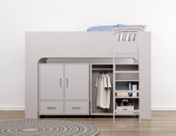 Flintshire Furniture Eden Mid Sleeper Grey With Storage - thumbnail 1