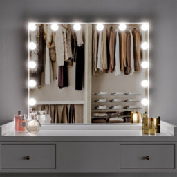 Living And Home Hollywood Mirror With 16 Led Dimmable Lights 3 Colors For Desk 62Cm X 52Cm - thumbnail 1