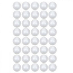 PMS Pack Of 40 Polyfoam White Baubles Make Your Own Christmas Tree Decorations 2.6Cm - thumbnail 2