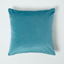 Homescapes Teal Jungle & Parrot Velvet Cushion 46 X 46 Cm - thumbnail 2