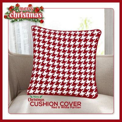 CHILIMILII Christmas Cushion Cover 100% Cotton Merry Xmas Decorative Square Cushion Cases Pack Of 2