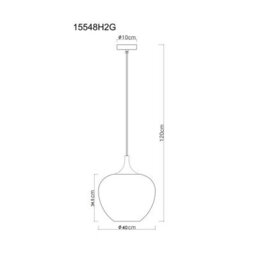 Luminosa Lighting Luminosa Maxy 40Cm Dome Pendant Ceiling Light Matt Black Copper Glass Shade 1X E27 - thumbnail 5