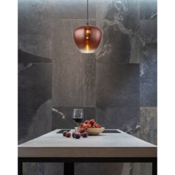 Luminosa Lighting Luminosa Maxy 40Cm Dome Pendant Ceiling Light Matt Black Copper Glass Shade 1X E27 - thumbnail 4