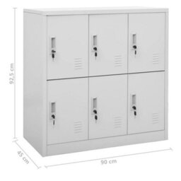 Berkfield Locker Cabinets 5 Pcs Light Grey 90X45X92.5 Cm Steel - thumbnail 9