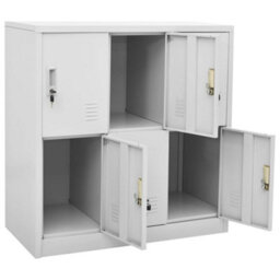 Berkfield Locker Cabinets 5 Pcs Light Grey 90X45X92.5 Cm Steel - thumbnail 6