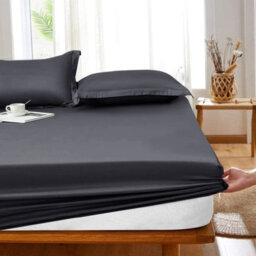 Ameha Plain Microfiber Fitted Sheet 25Cm Deep Pocket-Hypoallergenic Easy Care Charcoal Fitted Sheets Super King (180X200Cm) - thumbnail 7