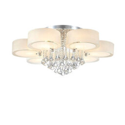 Darphe Modern 7 Petal Led Semi Ceiling Light With Diamond Crystal Pendant, Dimmable And Color-Changing Ceiling Light - thumbnail 5