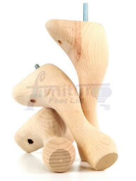 L&F Queen Anne Wooden Legs 200mm High Set Of 4 Raw Wood Furniture Feet Settee Chairs  Sofas Footstools M10 (10mm) - thumbnail 6