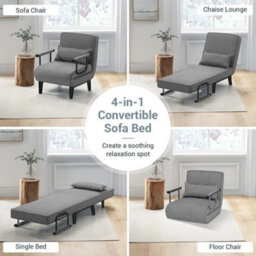 Single Fabric Sofa Bed Sleeper Couch Sofabed Settee Recliner Beds Folding - thumbnail 6