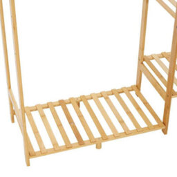 Wooden Clothes Rack With Hooks , Storage Organizer Shelf For Tidy And Stylish Home Decoration - thumbnail 4