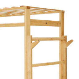 Wooden Clothes Rack With Hooks , Storage Organizer Shelf For Tidy And Stylish Home Decoration - thumbnail 5