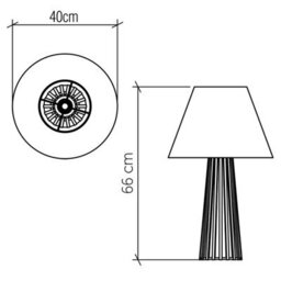Luminosa Lighting Elstead Slatted Table Lamp With Round Tapered Shade Teak - thumbnail 3