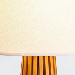 Luminosa Lighting Elstead Slatted Table Lamp With Round Tapered Shade Teak - thumbnail 4
