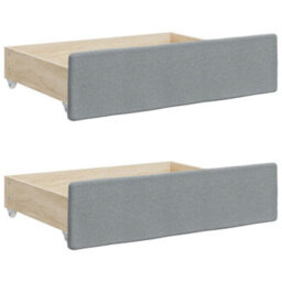 Berkfield Daybed With Trundle And Drawers Light Grey 90X190 Cm Fabric - thumbnail 8