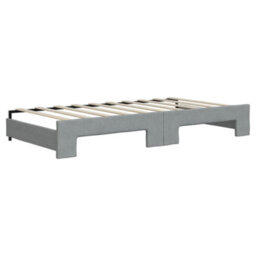 Berkfield Daybed With Trundle And Drawers Light Grey 90X190 Cm Fabric - thumbnail 7