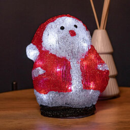 Samuel Alexander 19Cm Battery Operated Light Up Acrylic Christmas Santa Decoration With 16 Ice White Leds - thumbnail 8