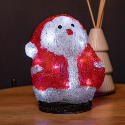 Samuel Alexander 19Cm Battery Operated Light Up Acrylic Christmas Santa Decoration With 16 Ice White Leds - thumbnail 1