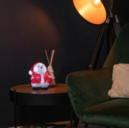 Samuel Alexander 19Cm Battery Operated Light Up Acrylic Christmas Santa Decoration With 16 Ice White Leds - thumbnail 2