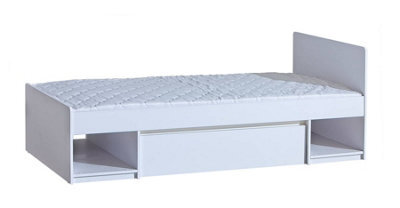 Arte Arca Ar9 Bed With Drawer 90X195Cm - Ultimate Comfort In Arctic White, H741mm W1982mm D940mm - image 1
